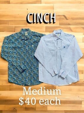 Cinch Men’s Button-Down Shirt - Light Blue